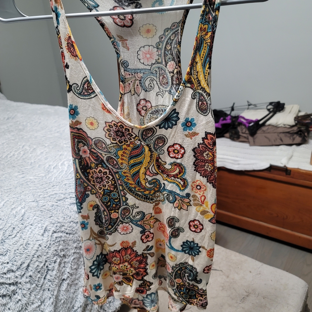 Body Central Multicolor Paisley Tank Top